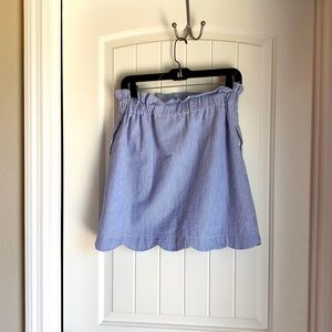 Lauren James Blue Seersucker skirt with pockets
